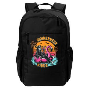 Summerween Vibes Skeleton Flamingo Spooky Halloween Summer Daily Commute Backpack