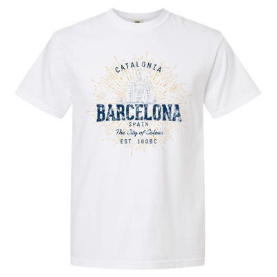 Spain Vacation Souvenir Vintage Barcelona Garment-Dyed Heavyweight T-Shirt