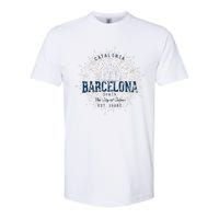 Spain Vacation Souvenir Vintage Barcelona Softstyle CVC T-Shirt