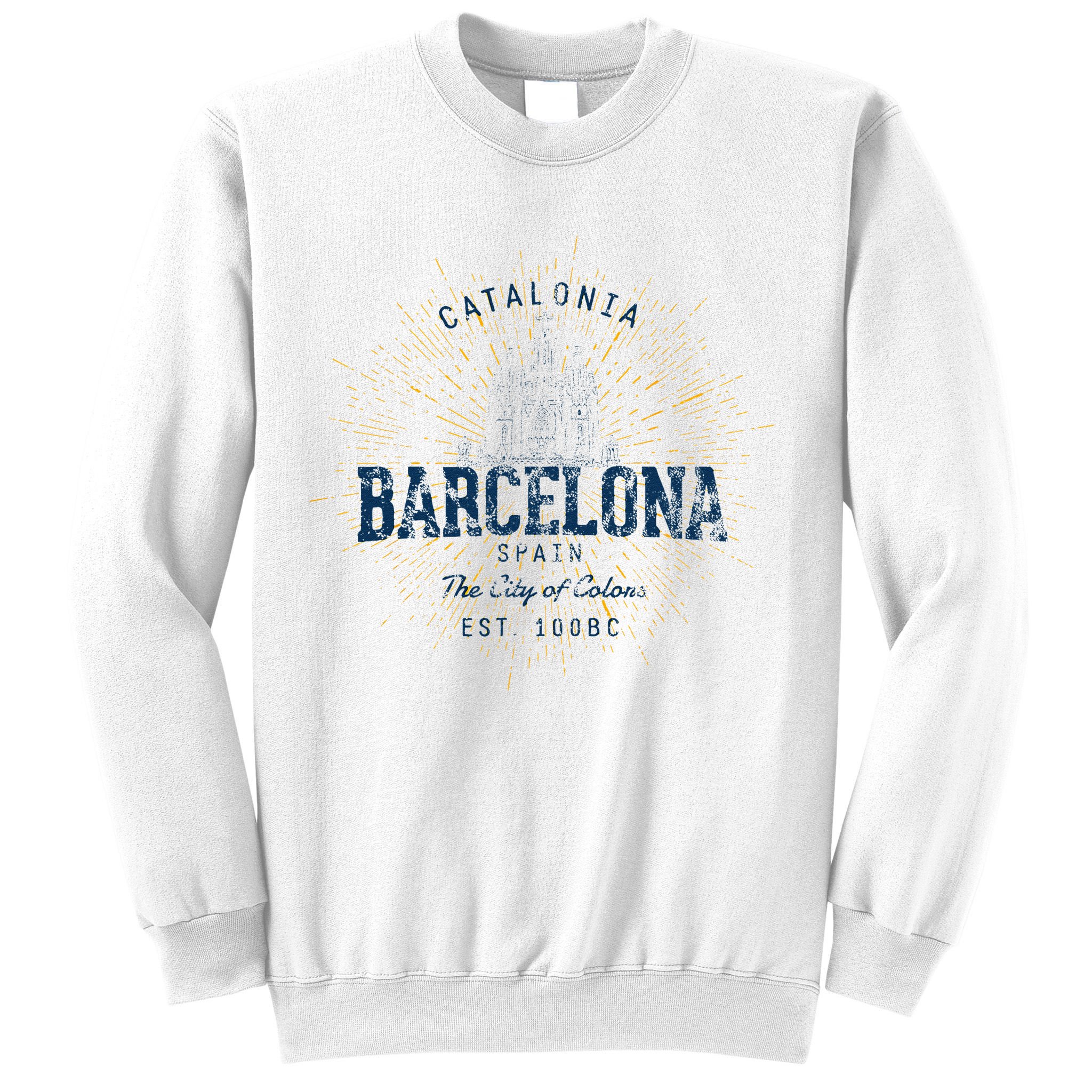 Spain Vacation Souvenir Vintage Barcelona Sweatshirt