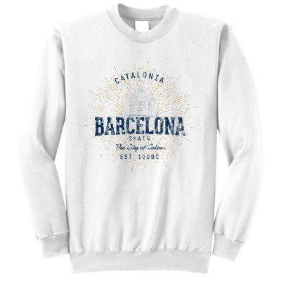 Spain Vacation Souvenir Vintage Barcelona Sweatshirt