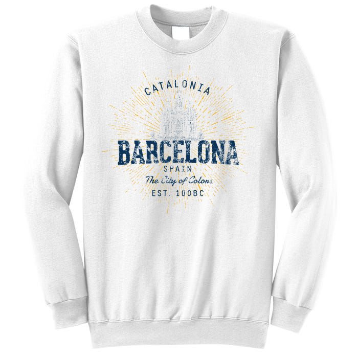 Spain Vacation Souvenir Vintage Barcelona Sweatshirt