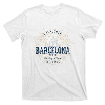 Spain Vacation Souvenir Vintage Barcelona T-Shirt