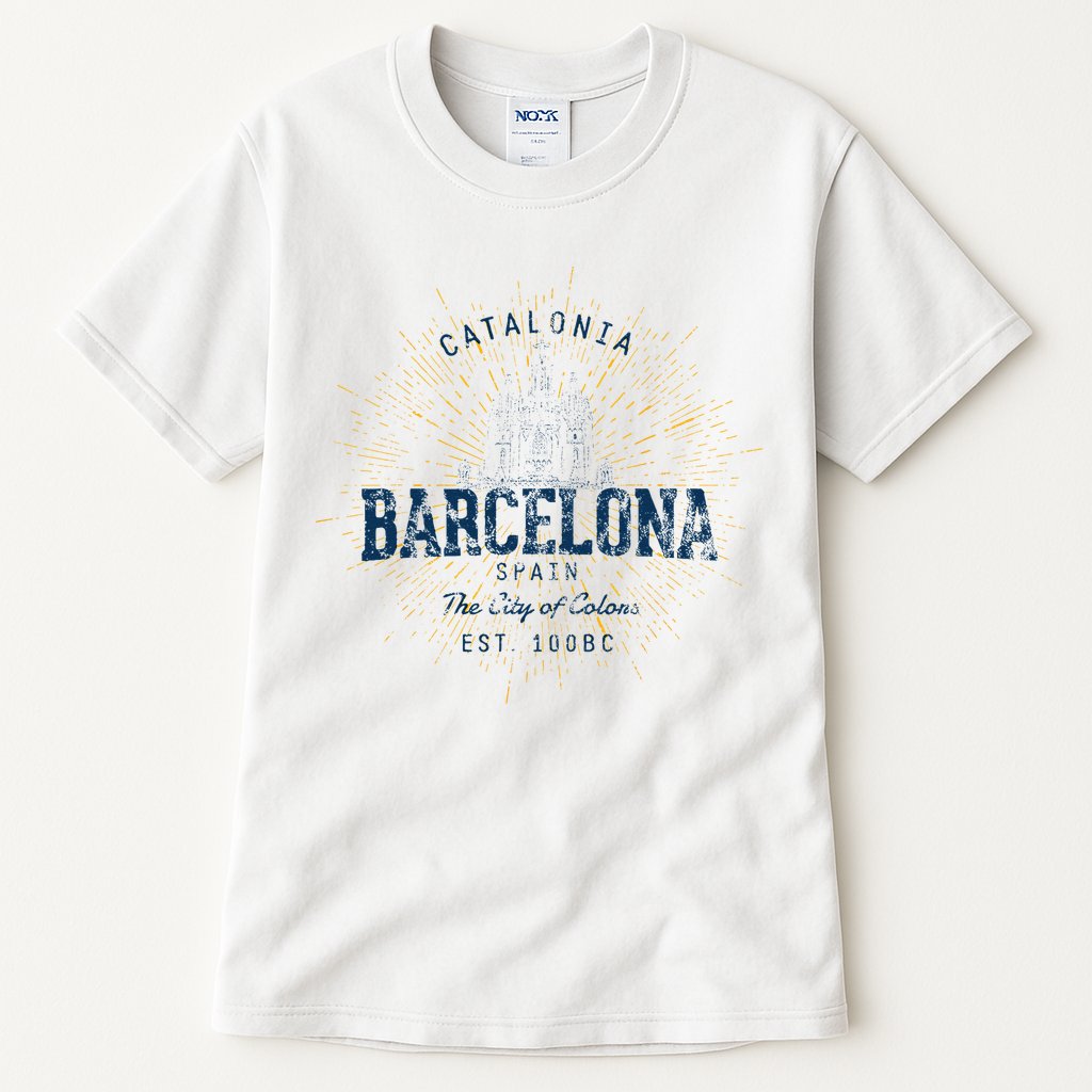 Spain Vacation Souvenir Vintage Barcelona Tall T-Shirt