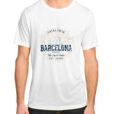 Spain Vacation Souvenir Vintage Barcelona Adult ChromaSoft Performance T-Shirt