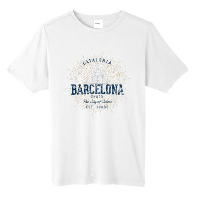 Spain Vacation Souvenir Vintage Barcelona Tall Fusion ChromaSoft Performance T-Shirt