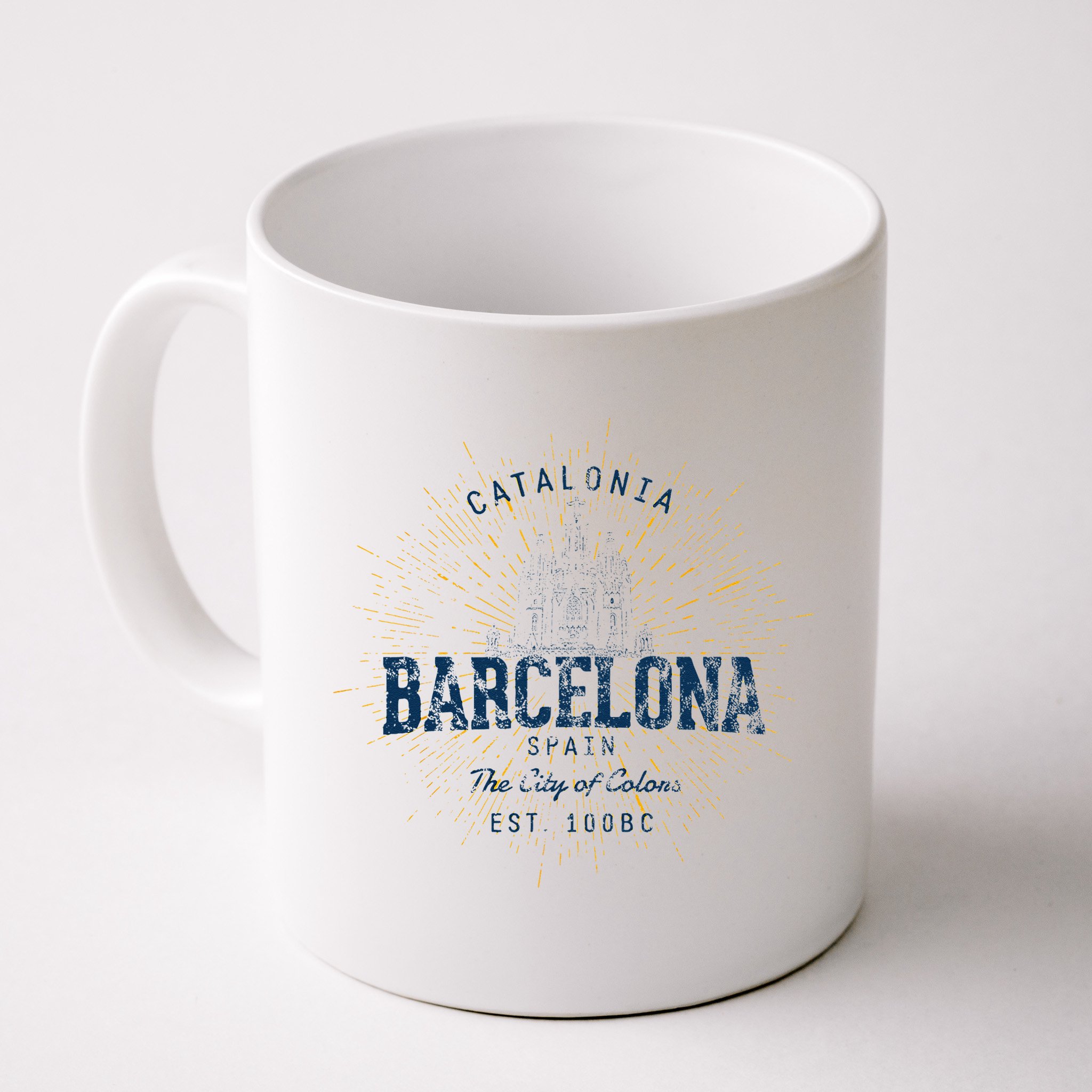 Spain Vacation Souvenir Vintage Barcelona Mug
