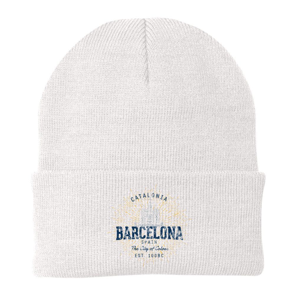 Spain Vacation Souvenir Vintage Barcelona Beanie