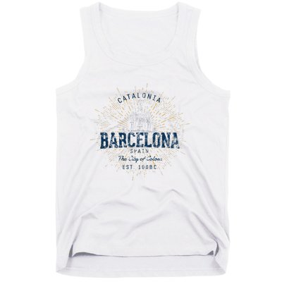 Spain Vacation Souvenir Vintage Barcelona Tank Top