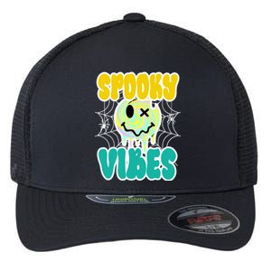 Spooky Vibes Smile Face Halloween Flexfit Unipanel Trucker Cap