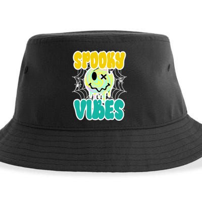 Spooky Vibes Smile Face Halloween Sustainable Bucket Hat