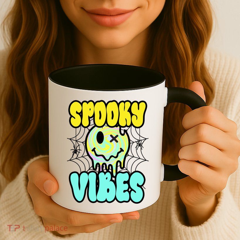 Spooky Vibes Smile Face Halloween Mug
