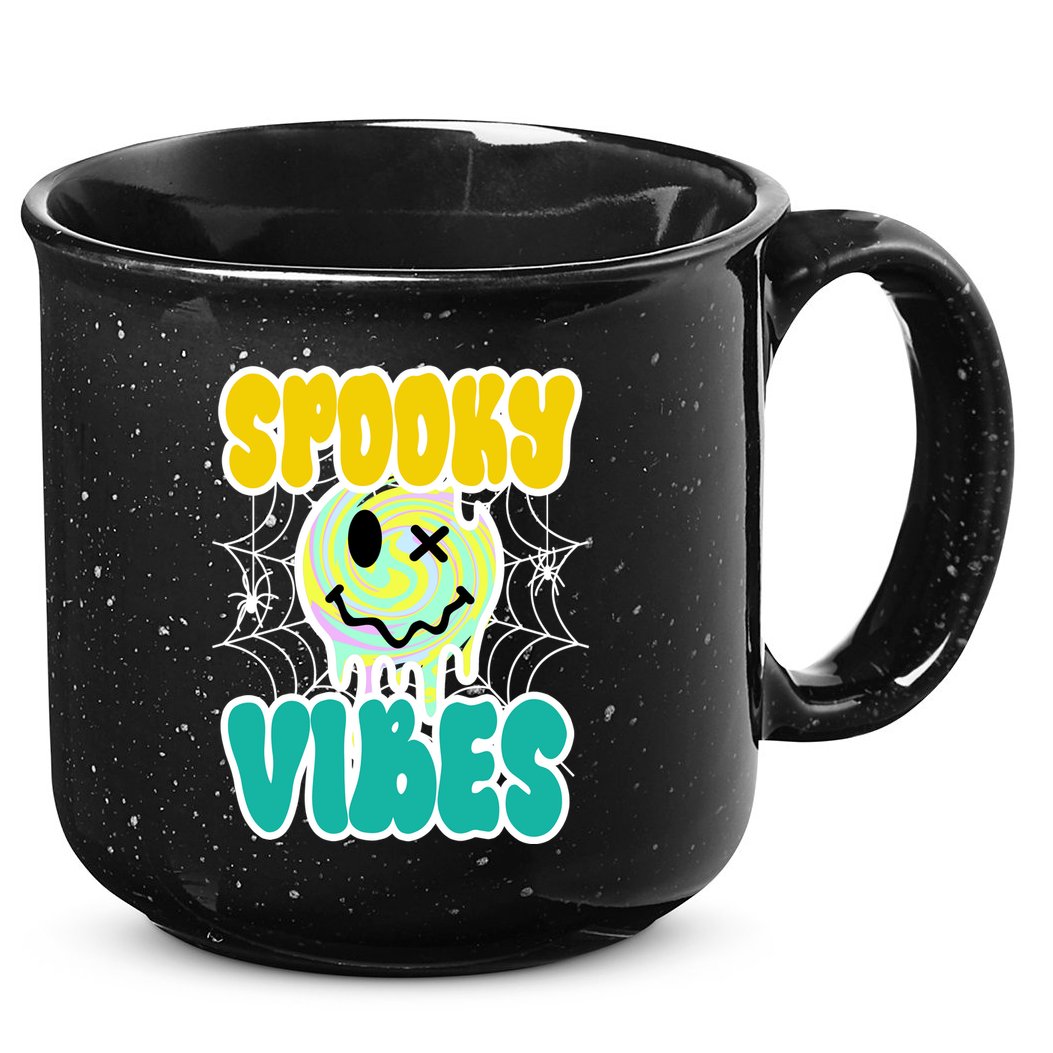 Spooky Vibes Smile Face Halloween 15oz Campfire Ceramic Mug