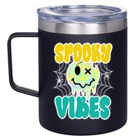 Spooky Vibes Smile Face Halloween 12oz Stainless Steel Coffee Mug