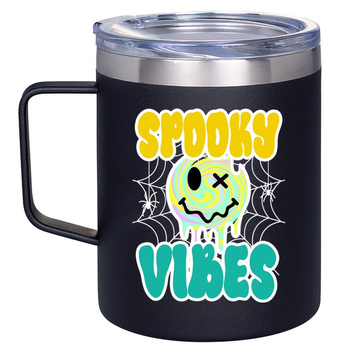 Spooky Vibes Smile Face Halloween 12oz Stainless Steel Coffee Mug