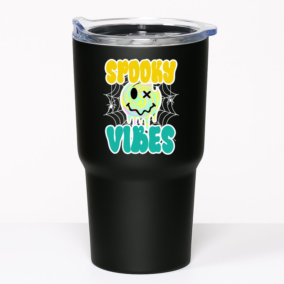 Spooky Vibes Smile Face Halloween Tumbler