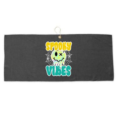 Spooky Vibes Smile Face Halloween Large Microfiber Waffle Golf Towel