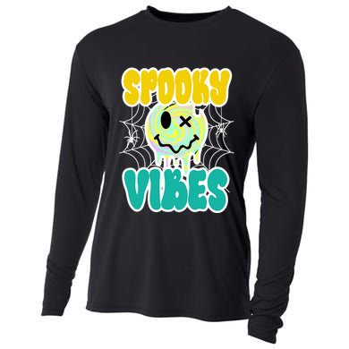 Spooky Vibes Smile Face Halloween Cooling Performance Long Sleeve Crew