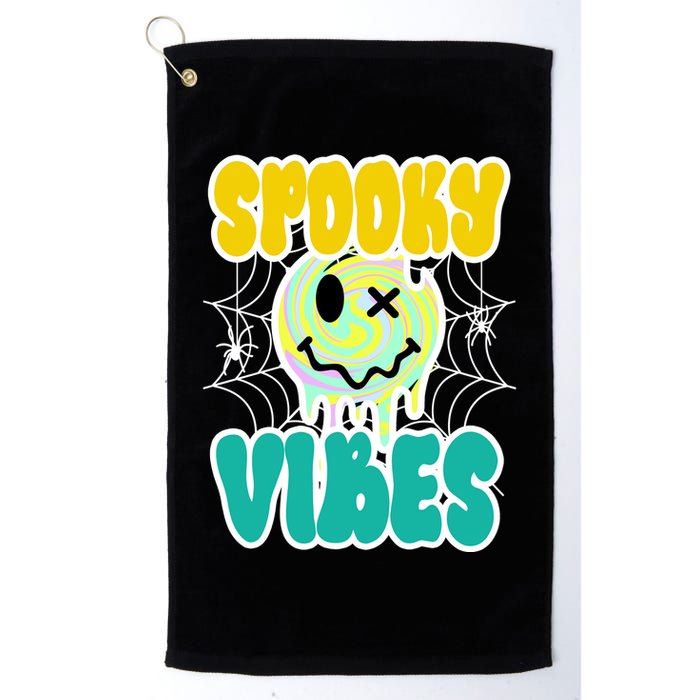 Spooky Vibes Smile Face Halloween Golf Towel