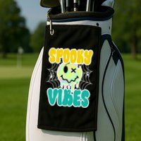 Spooky Vibes Smile Face Halloween Golf Towel