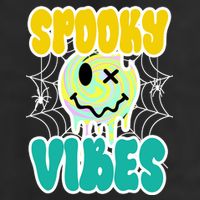 Spooky Vibes Smile Face Halloween Golf Towel
