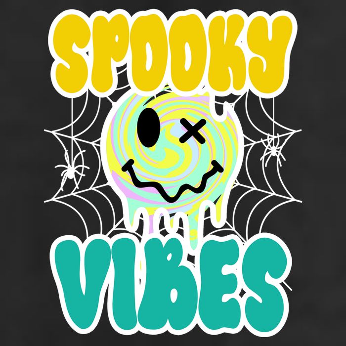 Spooky Vibes Smile Face Halloween Golf Towel