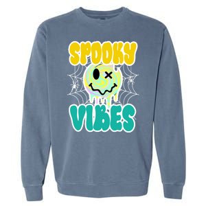 Spooky Vibes Smile Face Halloween Garment-Dyed Sweatshirt