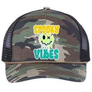 Spooky Vibes Smile Face Halloween Retro Rope Trucker Hat Cap