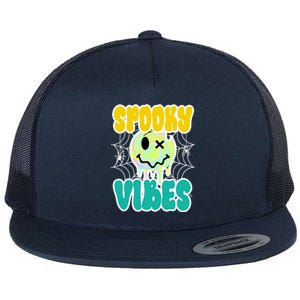 Spooky Vibes Smile Face Halloween Flat Bill Trucker Hat