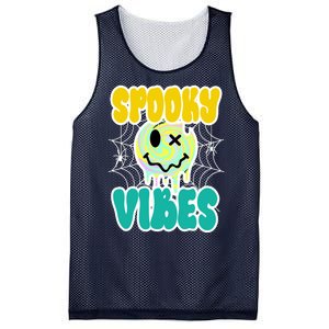 Spooky Vibes Smile Face Halloween Mesh Reversible Basketball Jersey Tank