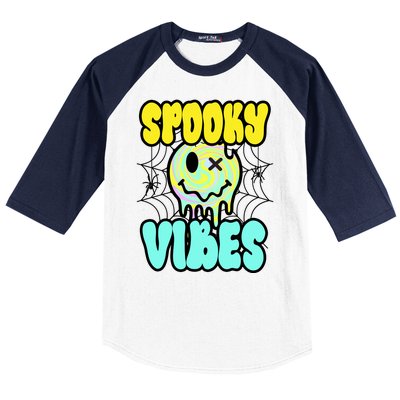 Spooky Vibes Smile Face Halloween Baseball Sleeve Shirt