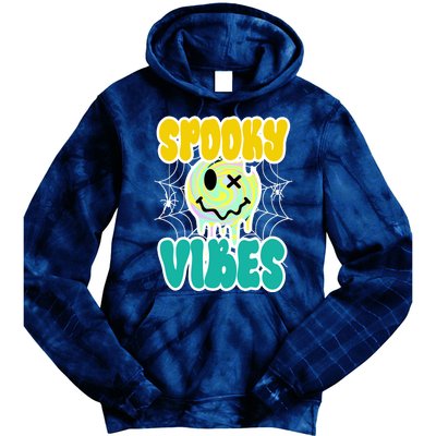 Spooky Vibes Smile Face Halloween Tie Dye Hoodie