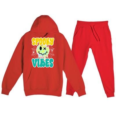 Spooky Vibes Smile Face Halloween Premium Hooded Sweatsuit Set