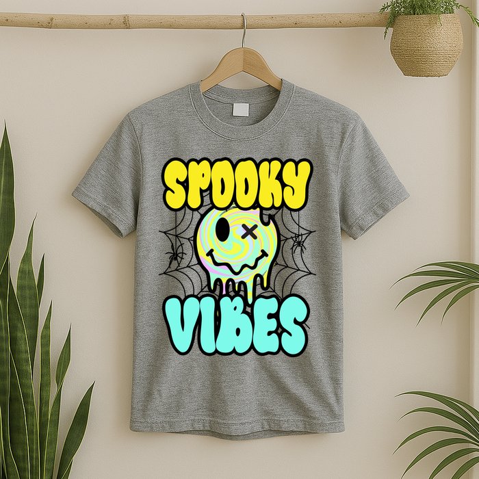 Spooky Vibes Smile Face Halloween T-Shirt