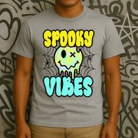 Spooky Vibes Smile Face Halloween T-Shirt