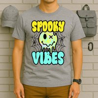 Spooky Vibes Smile Face Halloween T-Shirt