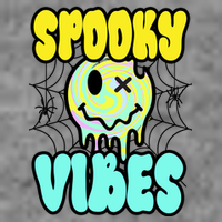 Spooky Vibes Smile Face Halloween 7-Panel Snapback Hat