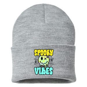 Spooky Vibes Smile Face Halloween Sustainable Knit Beanie