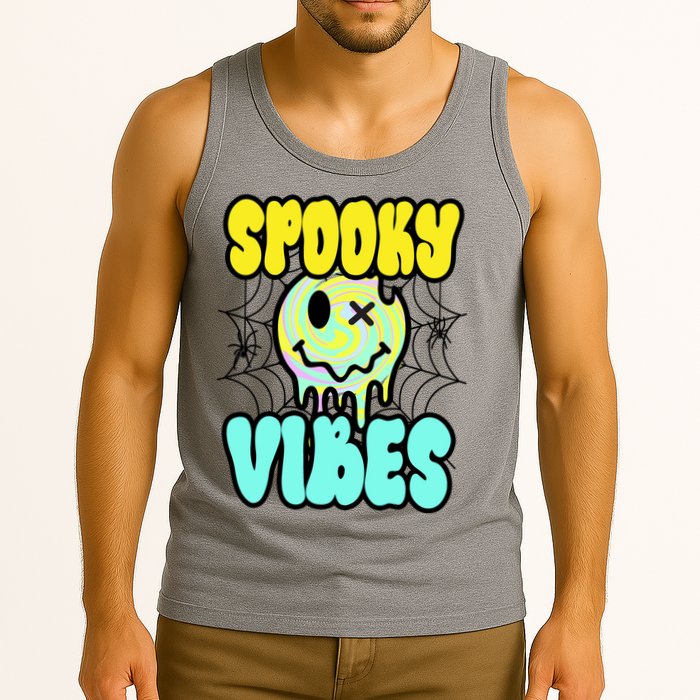 Spooky Vibes Smile Face Halloween Tank Top