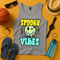 Spooky Vibes Smile Face Halloween Tank Top