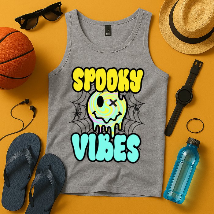 Spooky Vibes Smile Face Halloween Tank Top