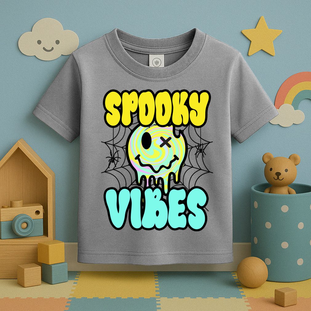 Spooky Vibes Smile Face Halloween Toddler T-Shirt