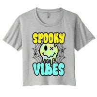 Spooky Vibes Smile Face Halloween Crop Top