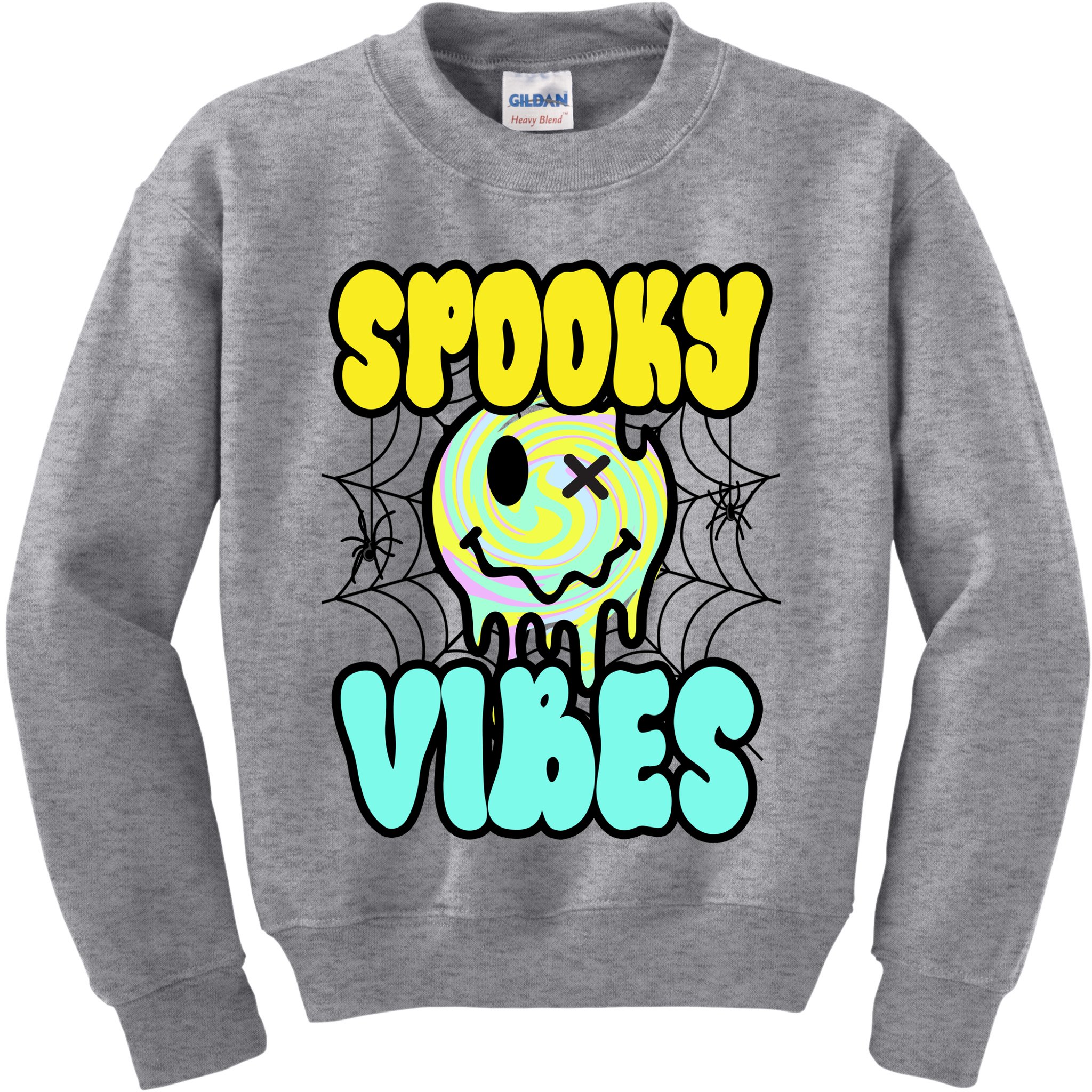Spooky Vibes Smile Face Halloween Kids Sweatshirt