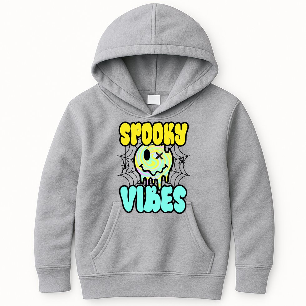 Spooky Vibes Smile Face Halloween Kids Hoodie