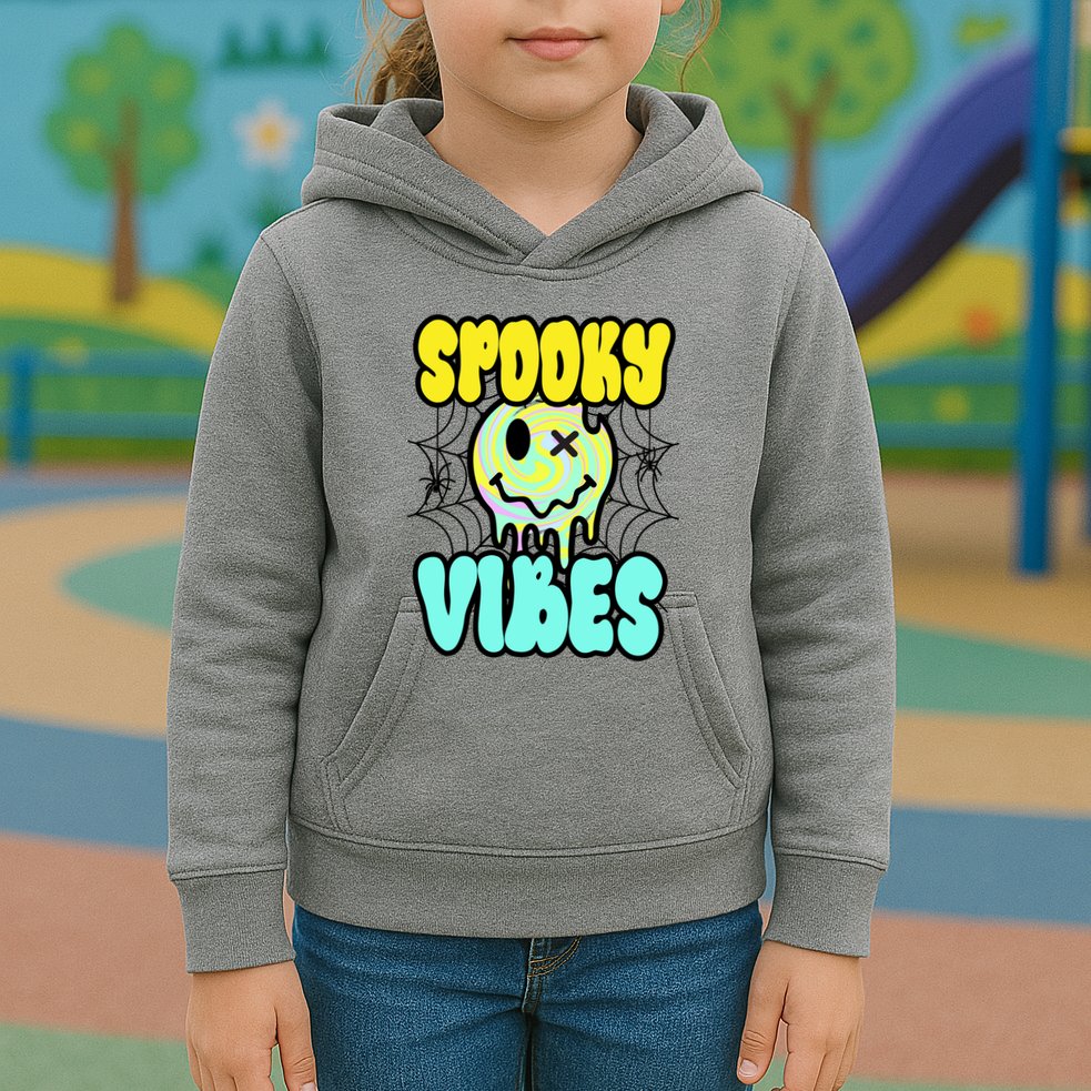 Spooky Vibes Smile Face Halloween Kids Hoodie