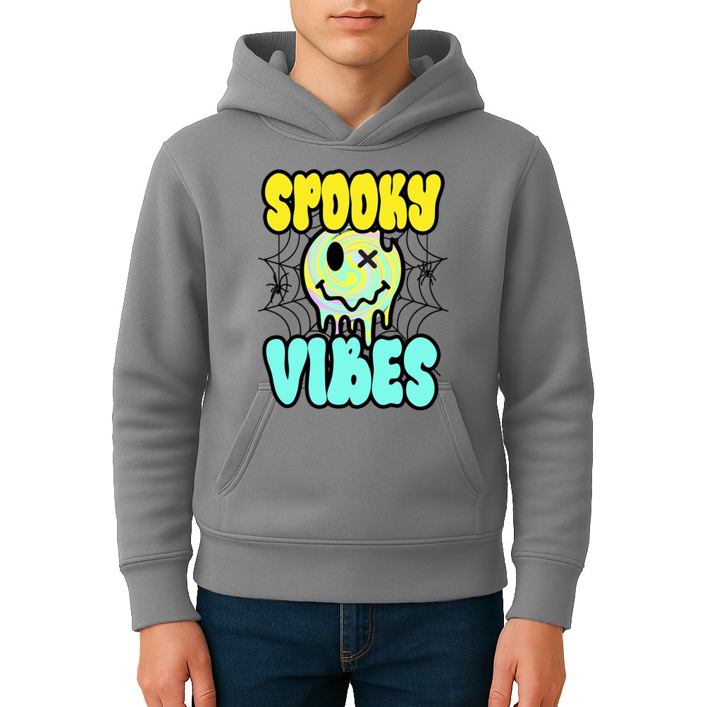 Spooky Vibes Smile Face Halloween Kids Hoodie