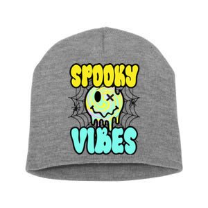 Spooky Vibes Smile Face Halloween Short Acrylic Beanie