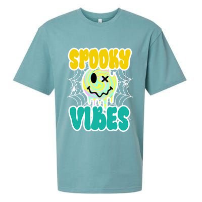 Spooky Vibes Smile Face Halloween Sueded Cloud Jersey T-Shirt
