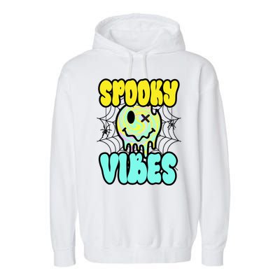 Spooky Vibes Smile Face Halloween Garment-Dyed Fleece Hoodie